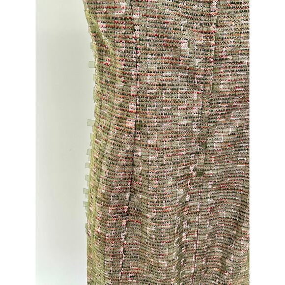 Worth New York Sheer Ribbon Zip Back Knee Length Shift Sheath 8 Dress $585 MSRP - Picture 3 of 12